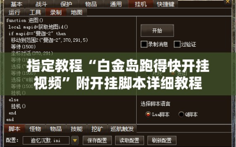 指定教程“白金岛跑得快开挂视频”附开挂脚本详细教程