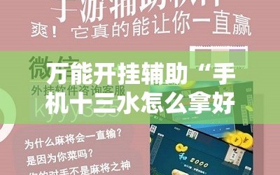 万能开挂辅助“手机十三水怎么拿好牌”科技辅助神器手机版教程