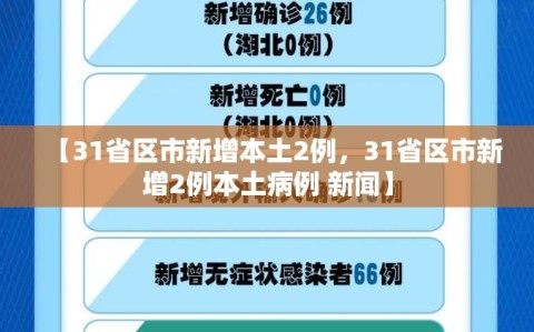 【31省区市新增本土2例，31省区市新增2例本土病例 新闻】