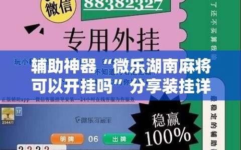 辅助神器“微乐湖南麻将可以开挂吗”分享装挂详细步骤