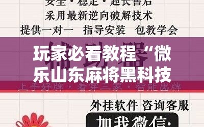 玩家必看教程“微乐山东麻将黑科技”科技辅助神器手机版教程