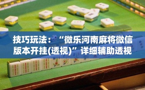 技巧玩法：“微乐河南麻将微信版本开挂(透视)”详细辅助透视