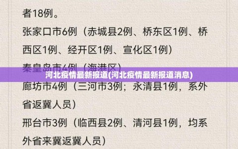 河北疫情最新报道(河北疫情最新报道消息)