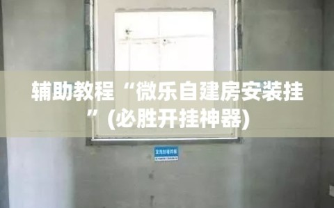 辅助教程“微乐自建房安装挂”(必胜开挂神器)