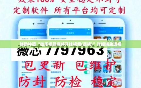 辅助神器“微乐福建麻将开挂视频(透视)”详细辅助透视