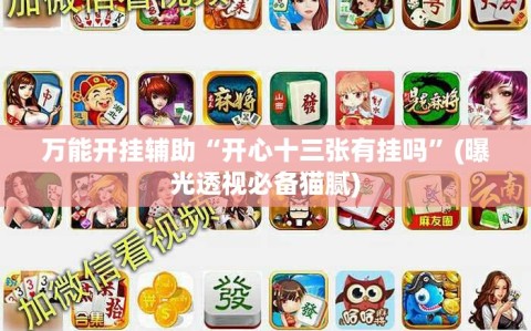万能开挂辅助“开心十三张有挂吗”(曝光透视必备猫腻)
