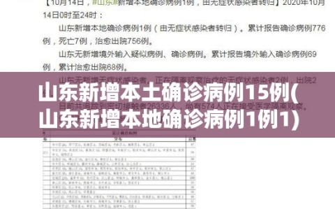 山东新增本土确诊病例15例(山东新增本地确诊病例1例1)