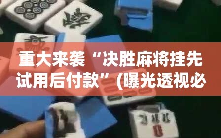 重大来袭“决胜麻将挂先试用后付款”(曝光透视必备猫腻)