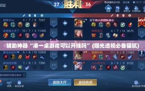 辅助神器“凑一桌游戏可以开挂吗”(曝光透视必备猫腻)