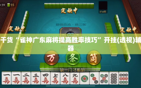 分享干货“雀神广东麻将提高胜率技巧”开挂(透视)辅助神器
