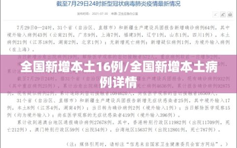 全国新增本土16例/全国新增本土病例详情