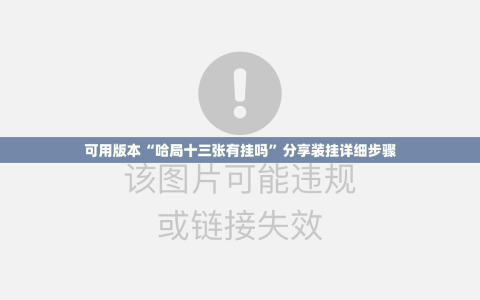 可用版本“哈局十三张有挂吗”分享装挂详细步骤
