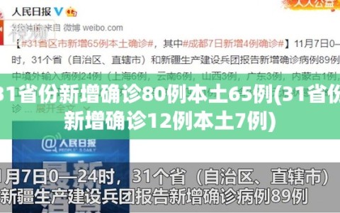 31省份新增确诊80例本土65例(31省份新增确诊12例本土7例)