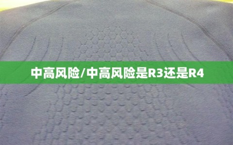中高风险/中高风险是R3还是R4