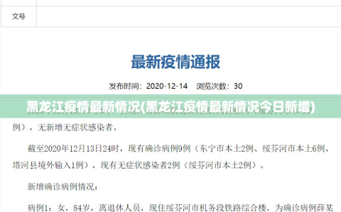 黑龙江疫情最新情况(黑龙江疫情最新情况今日新增)