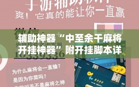 辅助神器“中至余干麻将开挂神器”附开挂脚本详细教程