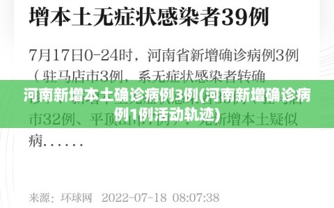 河南新增本土确诊病例3例(河南新增确诊病例1例活动轨迹)