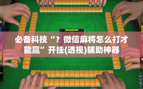 必备科技“？微信麻将怎么打才能赢”开挂(透视)辅助神器