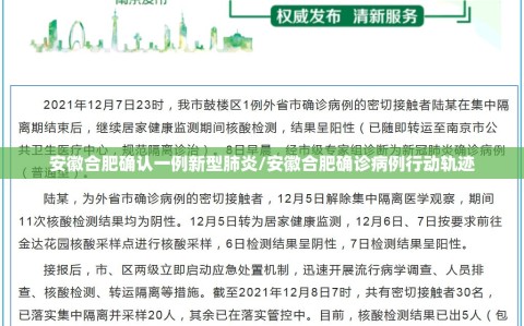 安徽合肥确认一例新型肺炎/安徽合肥确诊病例行动轨迹