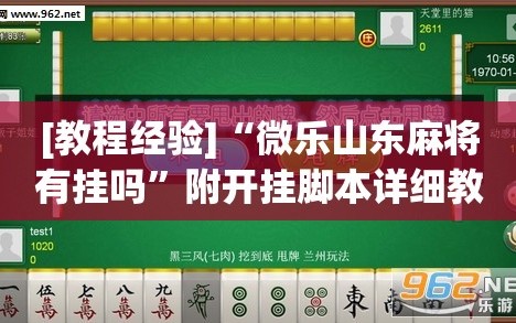 [教程经验]“微乐山东麻将有挂吗”附开挂脚本详细教程
