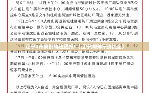 辽宁4市病例轨迹通报!（辽宁病例行动轨迹）