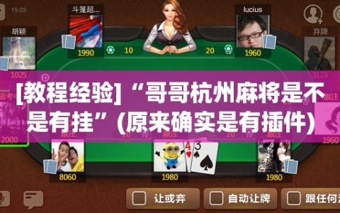 [教程经验]“哥哥杭州麻将是不是有挂”(原来确实是有插件)