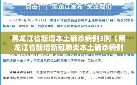黑龙江省新增本土确诊病例3例（黑龙江省新增新冠肺炎本土确诊病例5例）