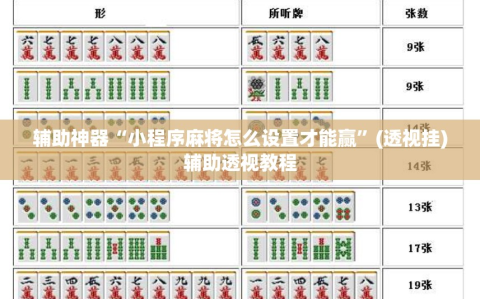 辅助神器“小程序麻将怎么设置才能赢”(透视挂)辅助透视教程