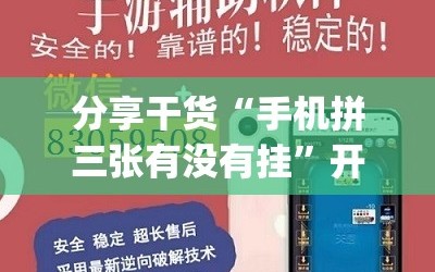 分享干货“手机拼三张有没有挂”开挂(透视)辅助神器