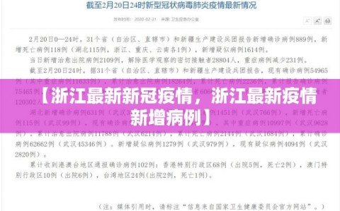 【浙江最新新冠疫情，浙江最新疫情新增病例】