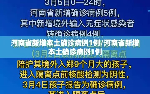 河南省新增本土确诊病例1例/河南省新增本土确诊病例1例