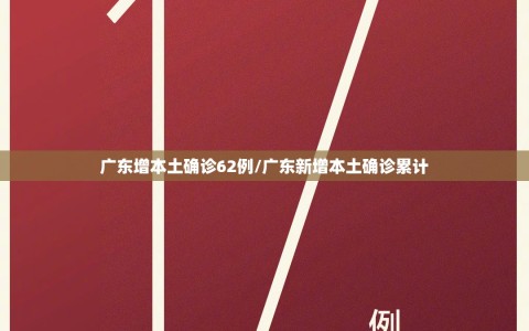 广东增本土确诊62例/广东新增本土确诊累计