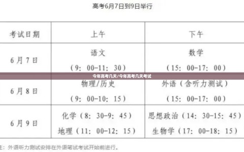 今年高考几天/今年高考几天考试