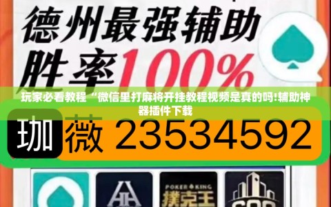 玩家必看教程“微信里打麻将开挂教程视频是真的吗!辅助神器插件下载
