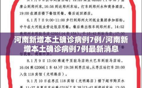 河南新增本土确诊病例7例/河南新增本土确诊病例7例最新消息