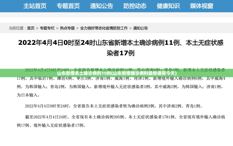山东新增本土确诊病例15例(山东新增确诊病例最新通报今天)