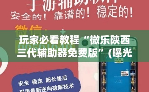 玩家必看教程“微乐陕西三代辅助器免费版”(曝光透视必备猫腻)