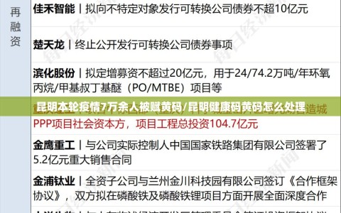 昆明本轮疫情7万余人被赋黄码/昆明健康码黄码怎么处理