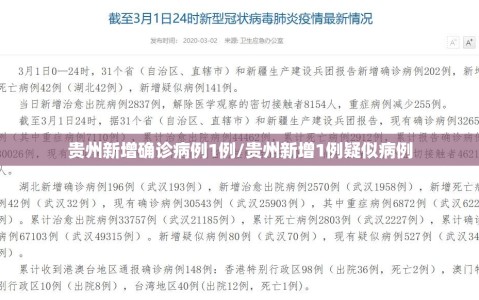 贵州新增确诊病例1例/贵州新增1例疑似病例