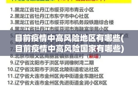 目前疫情中高风险地区有哪些(目前疫情中高风险国家有哪些)